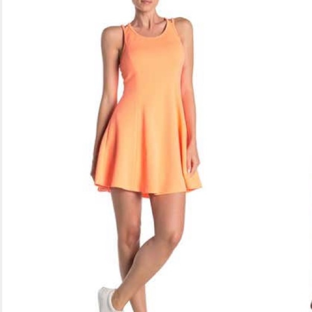 NWT Sweet Rain Neon Orange Skater dress sz M